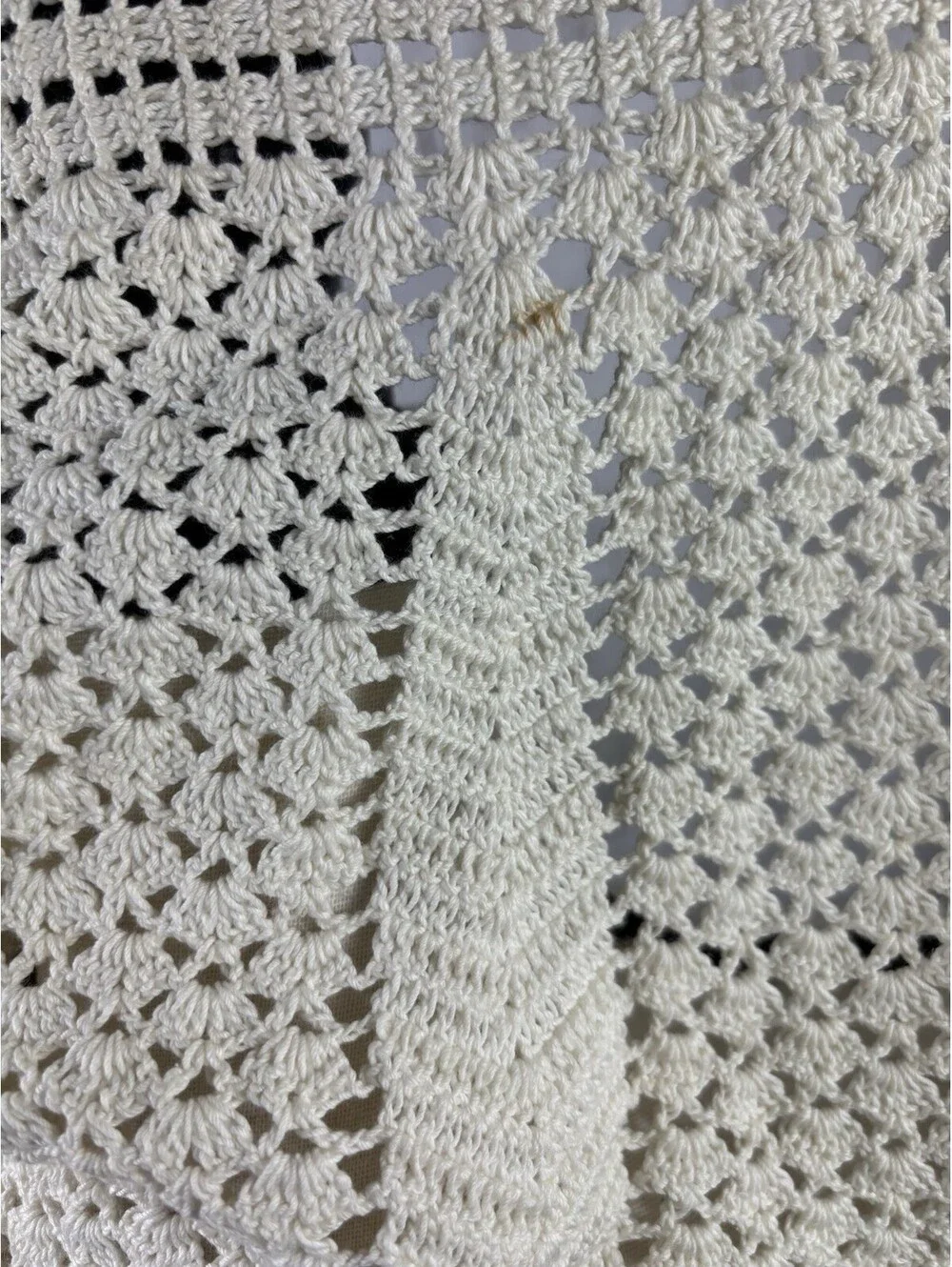 Vintage Crocheted Chevron Half Apron 40-50ss